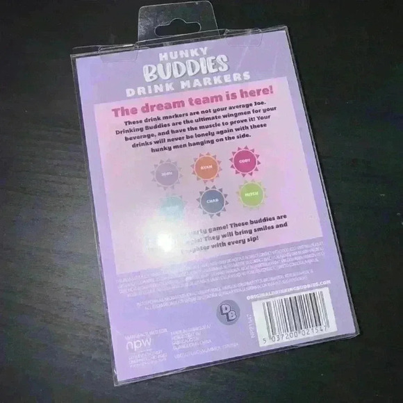 Hunky Buddies Drink Markers Party Companions 6pk Brand New Wingmen Beverage - Picture 4 of 5